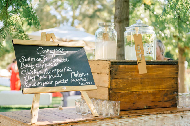 Wedding refreshment station // Langkloof Roses Wedding, Cape Town - Claire Thomson Photography