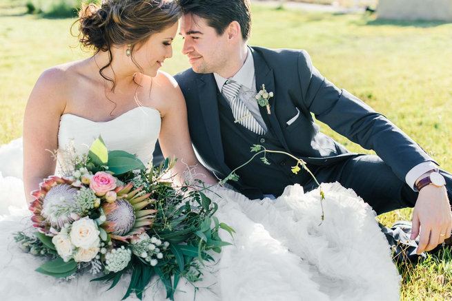 Romantic wedding couple photo // Langkloof Roses Wedding, Cape Town - Claire Thomson Photography