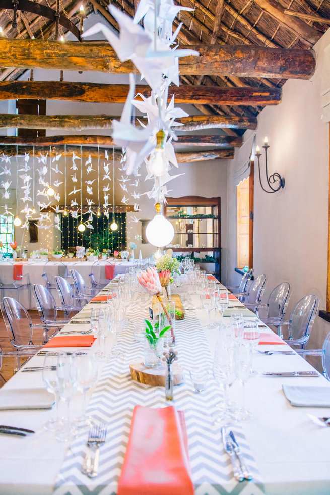 1000 paper cranes // Langkloof Roses Wedding, Cape Town - Claire Thomson Photography