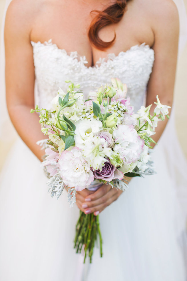 White, green, purple, spring wedding bouquet  - Langverwagt Wedding - Justin Davis Photography