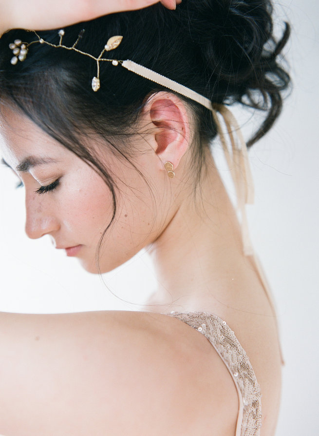 Gold hair vine - Truvelle Makers Collaboration - Blush Wedding Photography / Olivia Headpieces / Catherine Hartley Jewellery