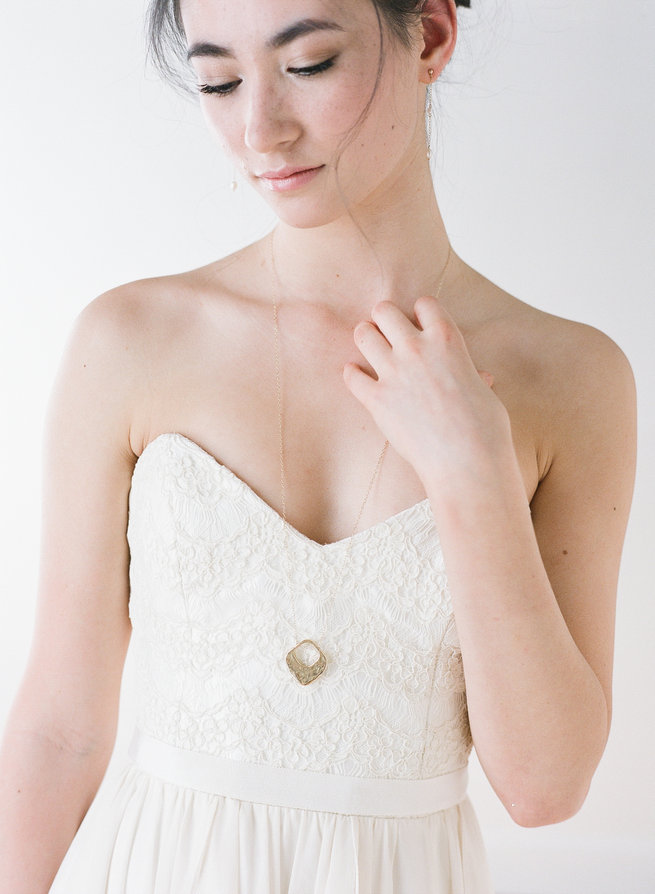 Julienne Necklace - Truvelle Makers Collaboration - Blush Wedding Photography / Olivia Headpieces / Catherine Hartley Jewellery