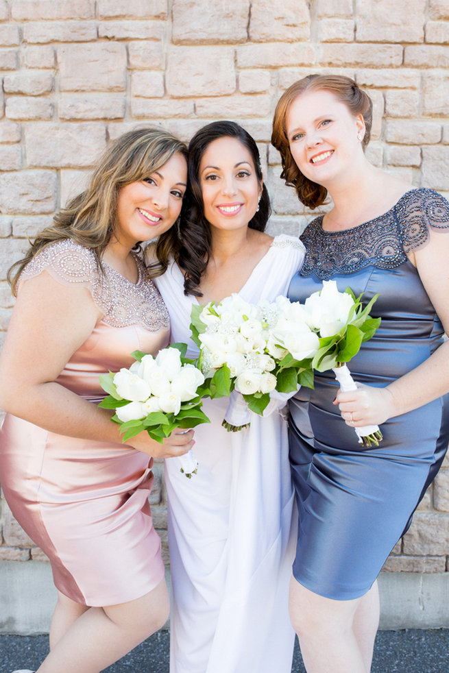 Bride and bridesmaids - Vintage-Inspired White Glamorous Wedding Wedding - Haley Photography