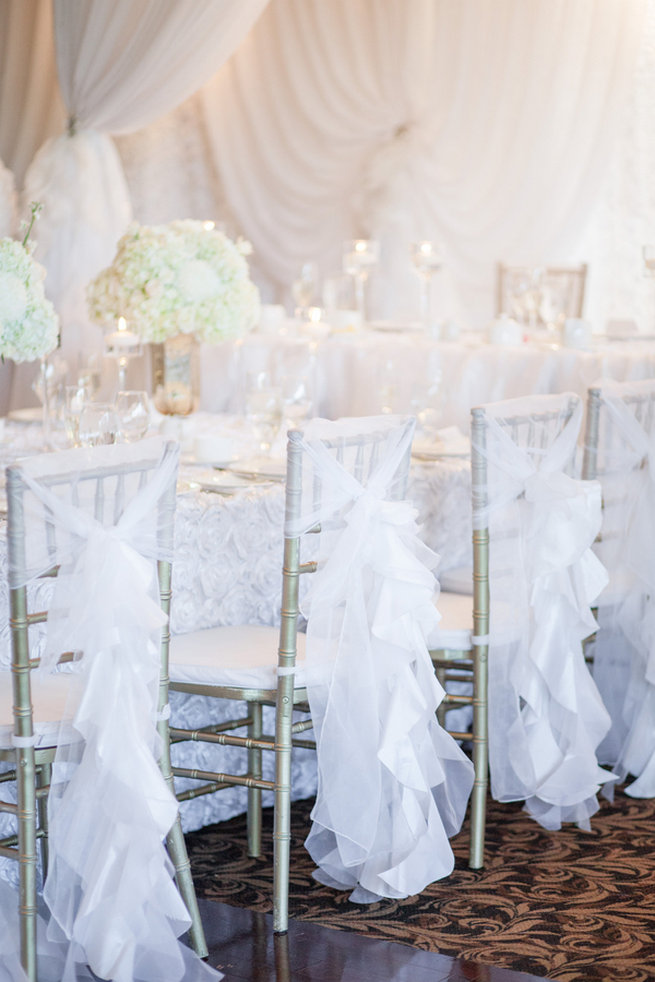 White ruffle chair covers - Vintage-Inspired White Glamorous Wedding Wedding - Haley Photography