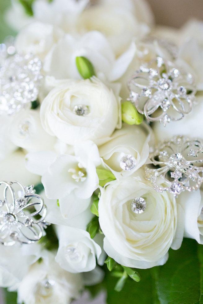 Bouquet - Vintage-Inspired White Glamorous Wedding Wedding - Haley Photography