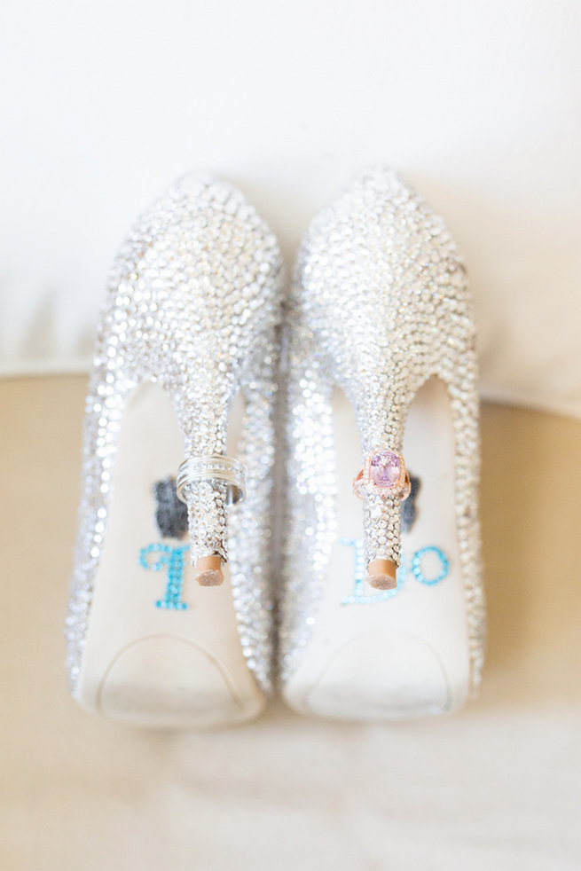 Sparkly wedding shoes - Vintage-Inspired White Glamorous Wedding Wedding - Haley Photography