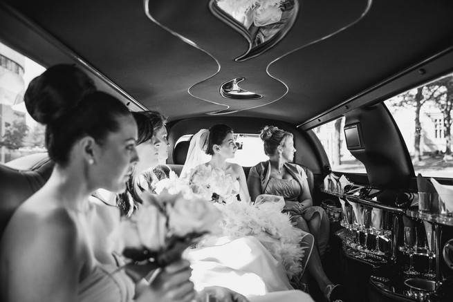 Bride and bridesmaids in car - Lindsey K Photography