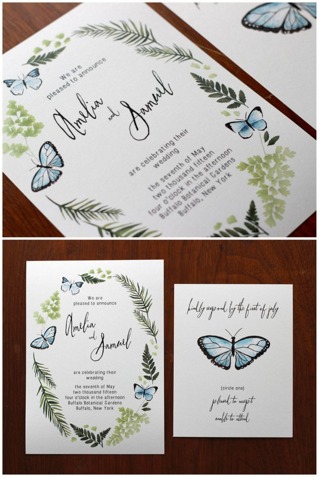 25 of the most amazing Botanical Green Wedding Invitations