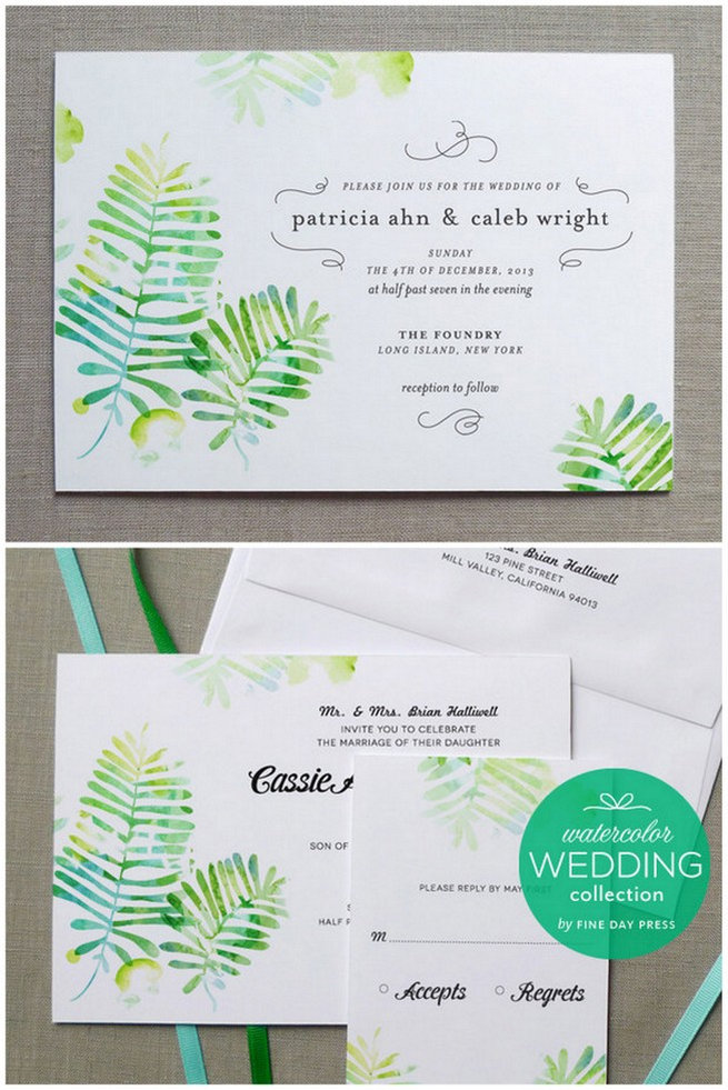 25 of the most amazing Botanical Green Wedding Invitations