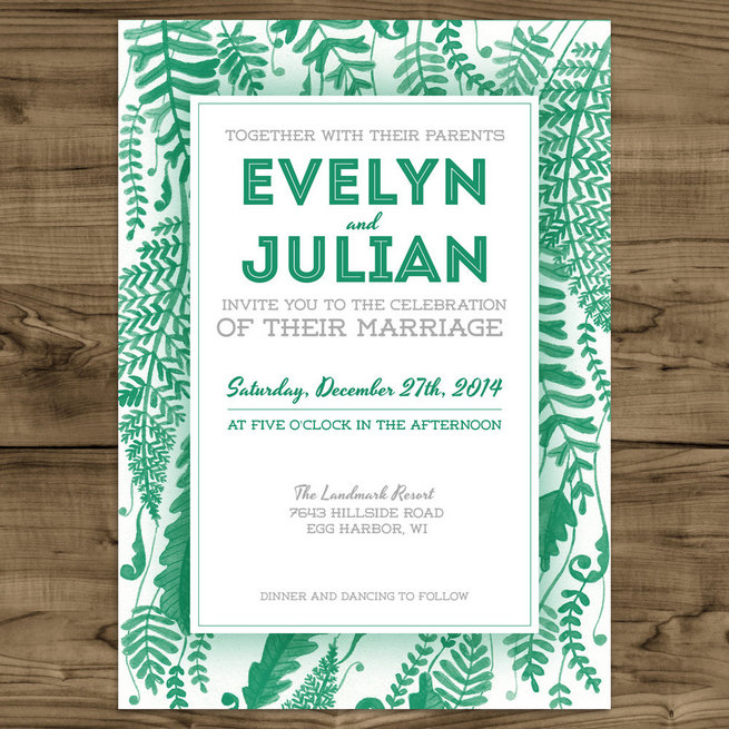 25 of the most amazing Botanical Green Wedding Invitations