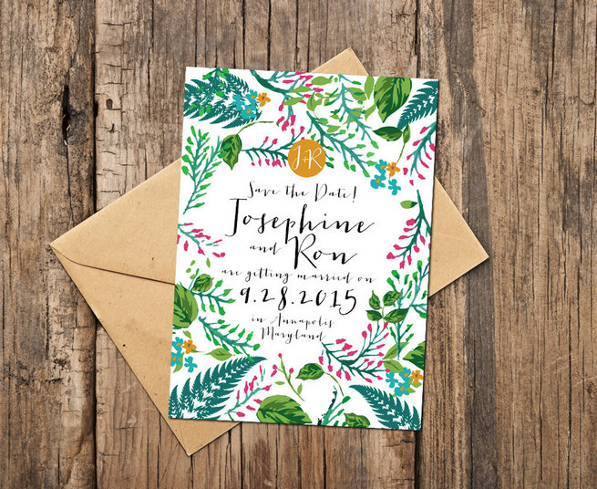 25 of the most amazing Botanical Green Wedding Invitations