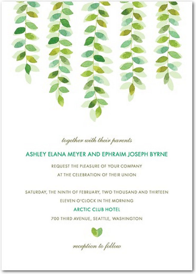 25 of the most amazing Botanical Green Wedding Invitations