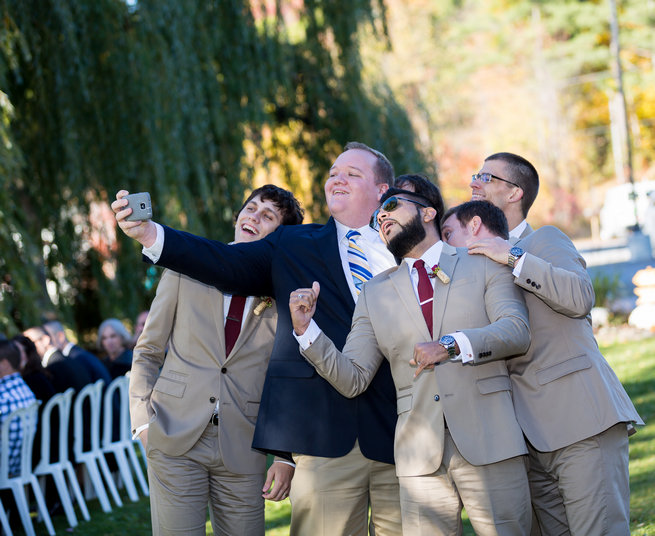 Selfie  - Beautiful Burgundy and Tan Wedding - Molinski Photo