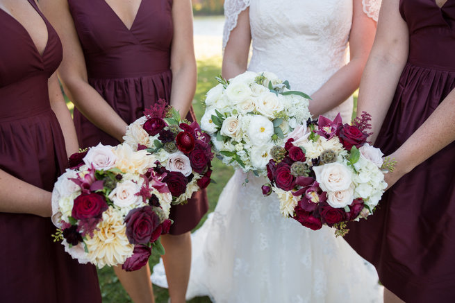 Beautiful bouquets  - Beautiful Burgundy and Tan Wedding - Molinski Photo