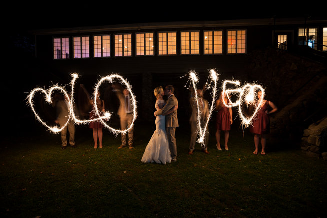 LOVE sparkler sendoff Beautiful Burgundy and Tan Wedding - Molinski Photo