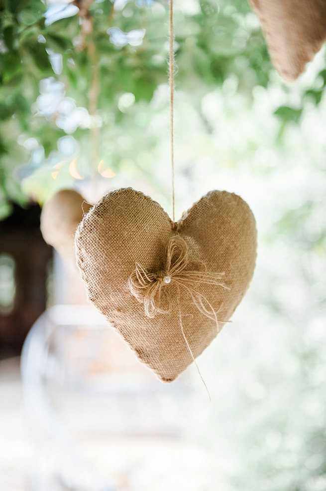 Burlap heart Coral and Green South African Wedding // D'amor Photography