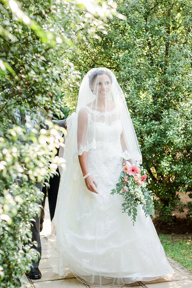 Beautiful gown. Coral and Green South African Wedding // D'amor Photography