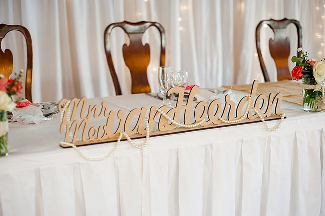 Mrs and Mrs Afrikaans wedding sign . Coral and Green South African Wedding // D'amor Photography