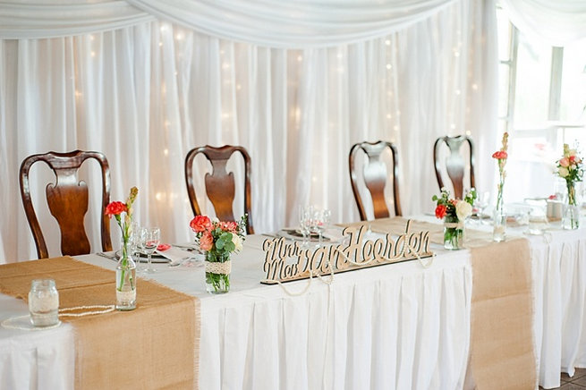 head table / Coral and Green South African Wedding // D'amor Photography