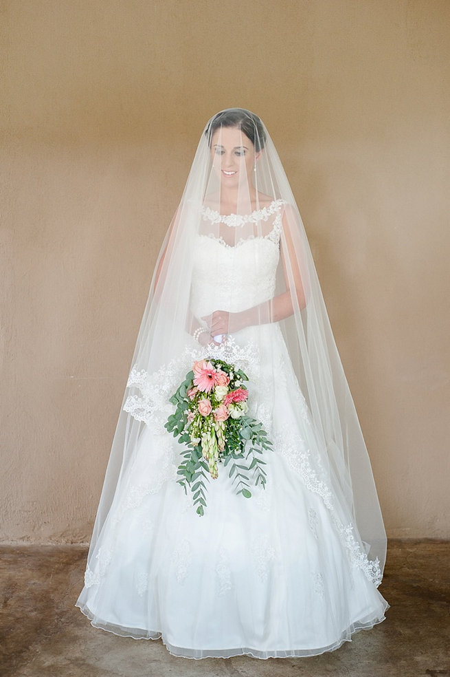 Gorgeous white wedding dress / Coral and Green South African Wedding // D'amor Photography