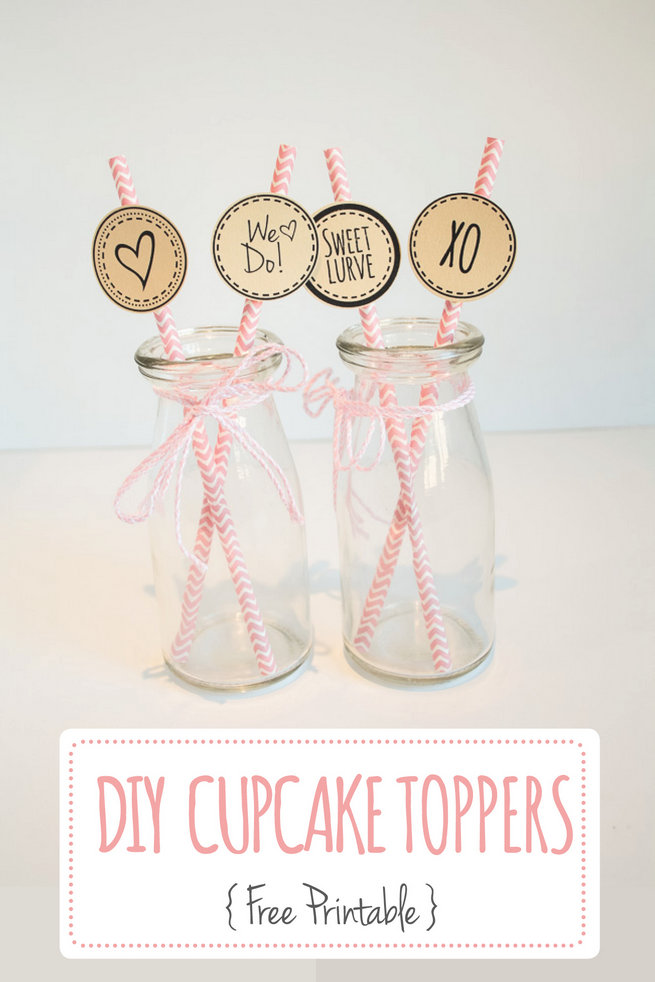 DIY Rustic Cupcake Toppers Printable Free 2
