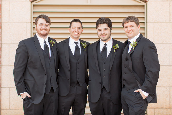 Charcoal groom and grooms attire. Modern Urban Wedding at Old Cigar Warehouse / Ryan and Alyssa Photography