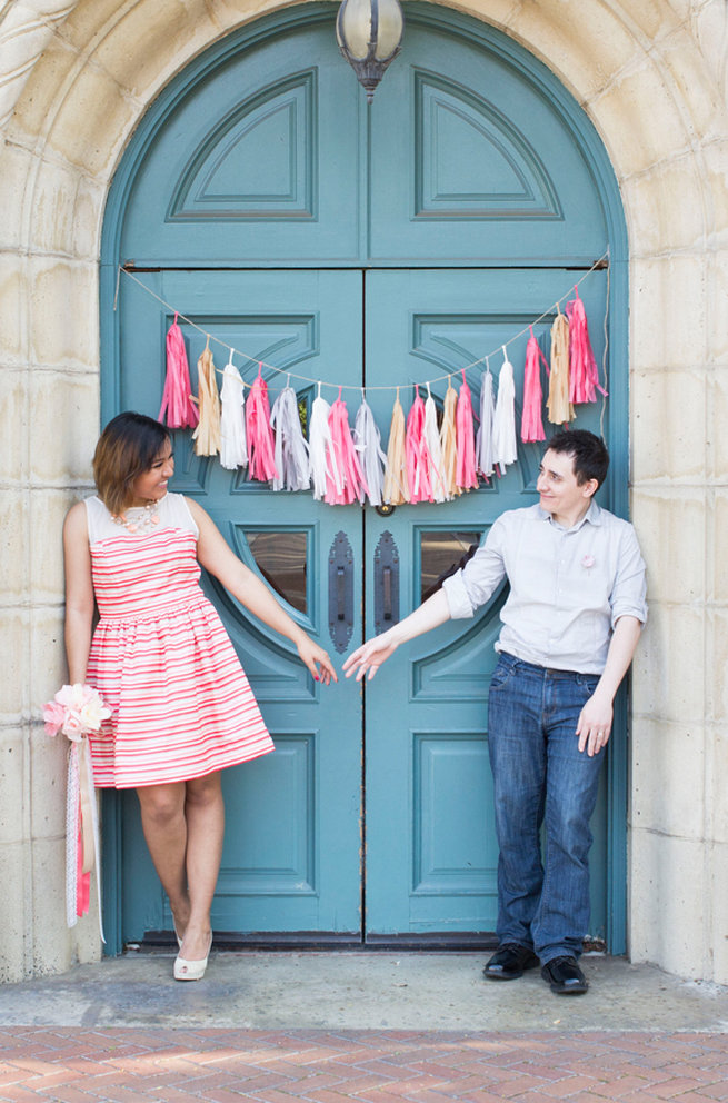 Pink and gray tassles. Wedding Anniversary Photo Ideas by Peterson Photography 