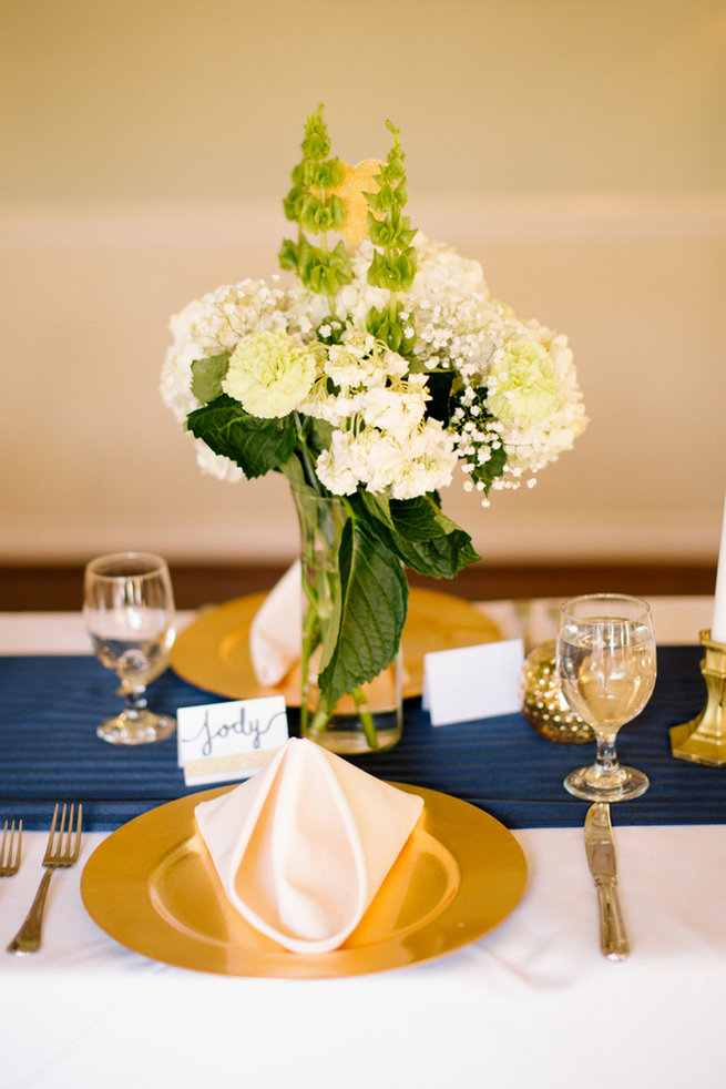 Simple Gold Navy Garden Wedding - Brandilynn Aines Photography