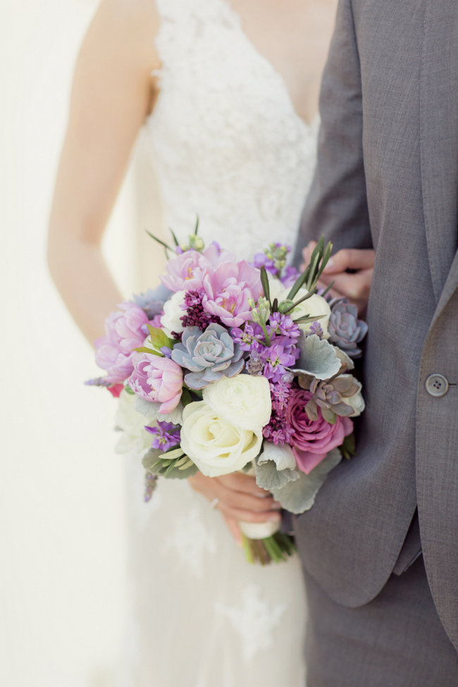 Romantic Purple, Ivory + Gray Wedding at La Venta Inn / Figlewicz Photography