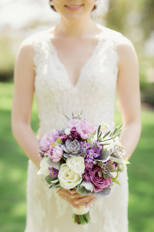 Romantic Purple, Ivory + Gray Wedding at La Venta Inn / Figlewicz Photography