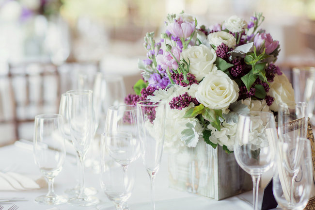 Romantic Purple, Ivory + Gray Wedding at La Venta Inn / Figlewicz Photography