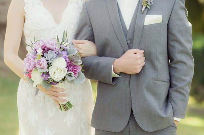 Romantic Purple, Ivory + Gray Wedding at La Venta Inn / Figlewicz Photography