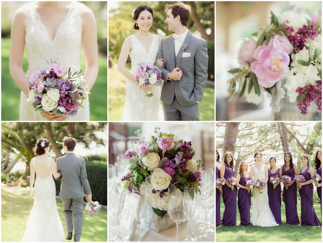 Romantic Purple, Ivory + Gray Wedding at La Venta Inn / Figlewicz Photography