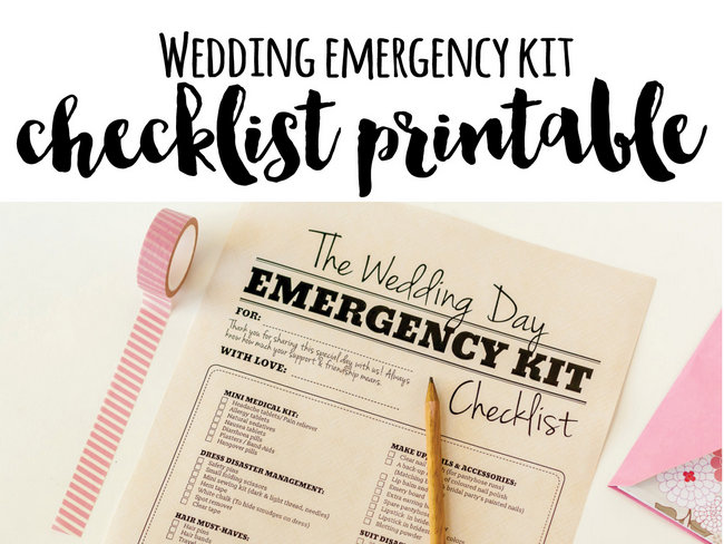 Wedding Hangover Survival Kit with Supplies