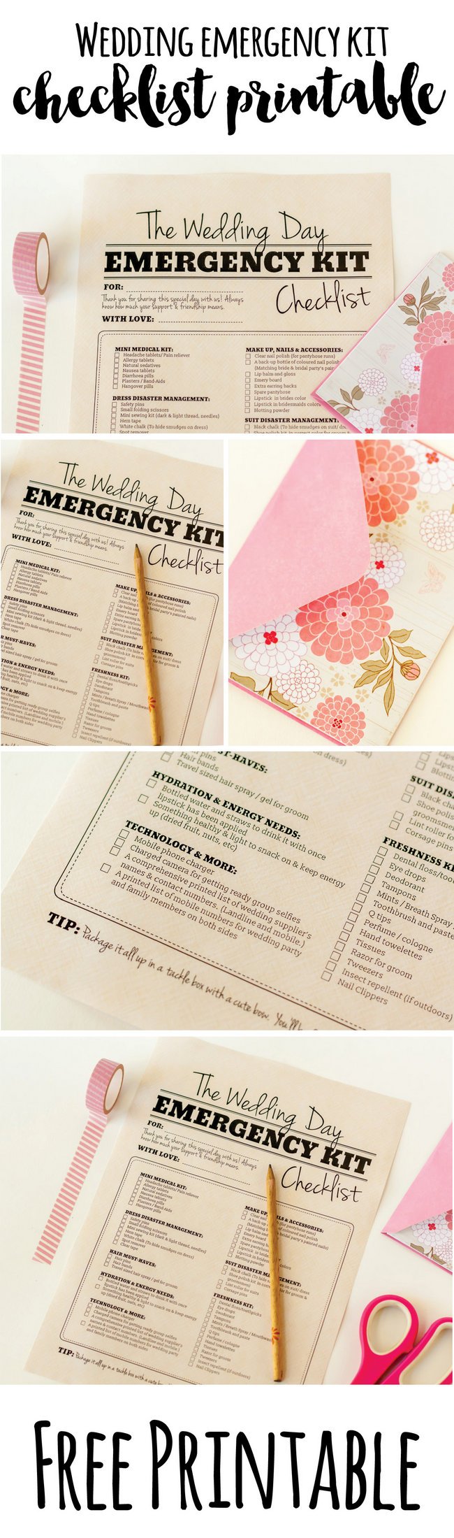 Bridal Emergency Kit Checklist