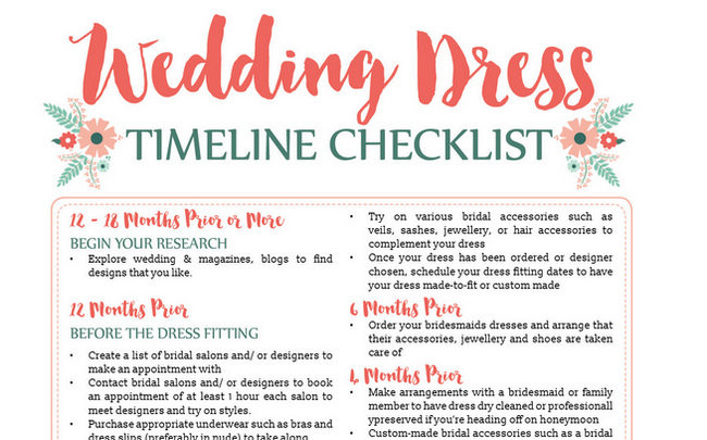 Wedding Dress Planning Timeline