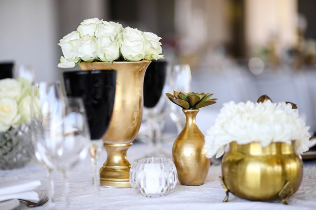 Classic Elegant Gold Black White Wedding - Nikki Meyer Photography