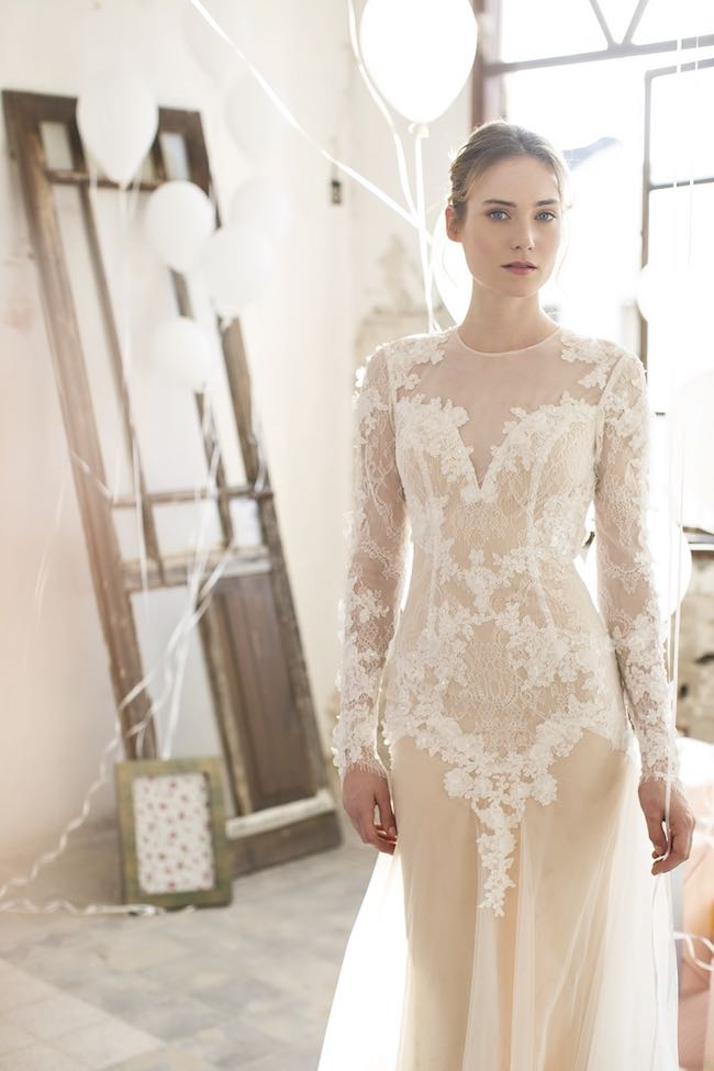 Lace Bridal Bodysuit Long Sleeve - Simay Kislaoglu