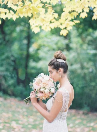 Chic Romantic Wedding Dress by Anna Campbell Gossamer Collection. Judy Pak Photography