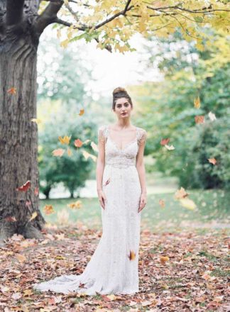 Chic Romantic Wedding Dress by Anna Campbell Gossamer Collection. Judy Pak Photography