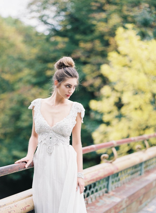 Chic Romantic Wedding Dress by Anna Campbell Gossamer Collection. Judy Pak Photography