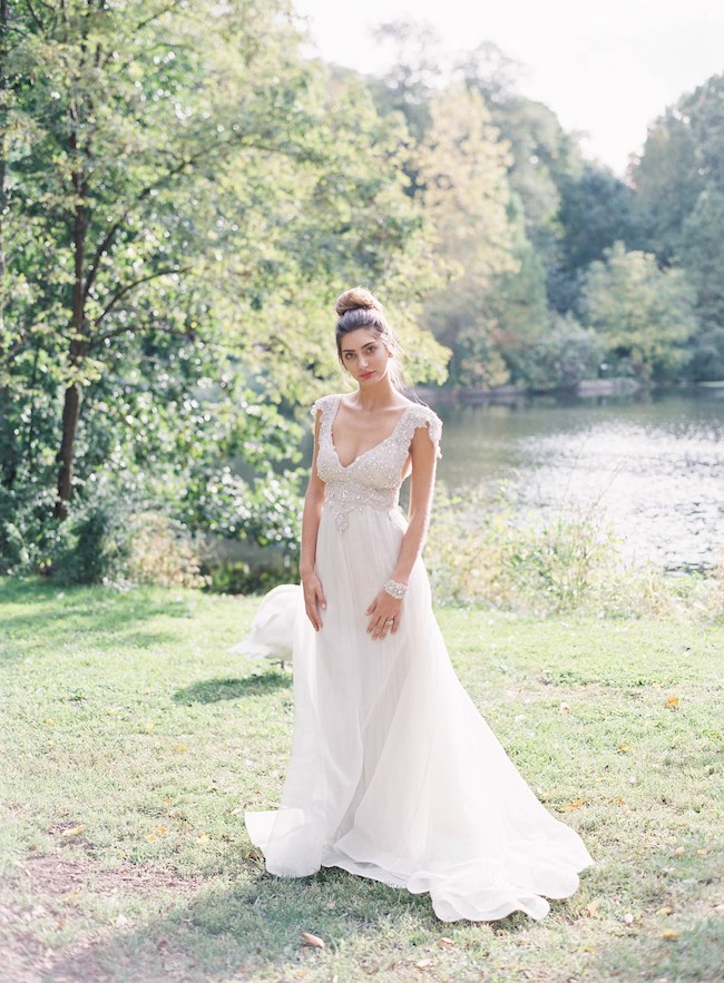 Chic Romantic Wedding Dress by Anna Campbell Gossamer Collection. Judy Pak Photography