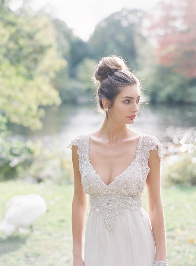 Chic Romantic Wedding Dress by Anna Campbell Gossamer Collection. Judy Pak Photography