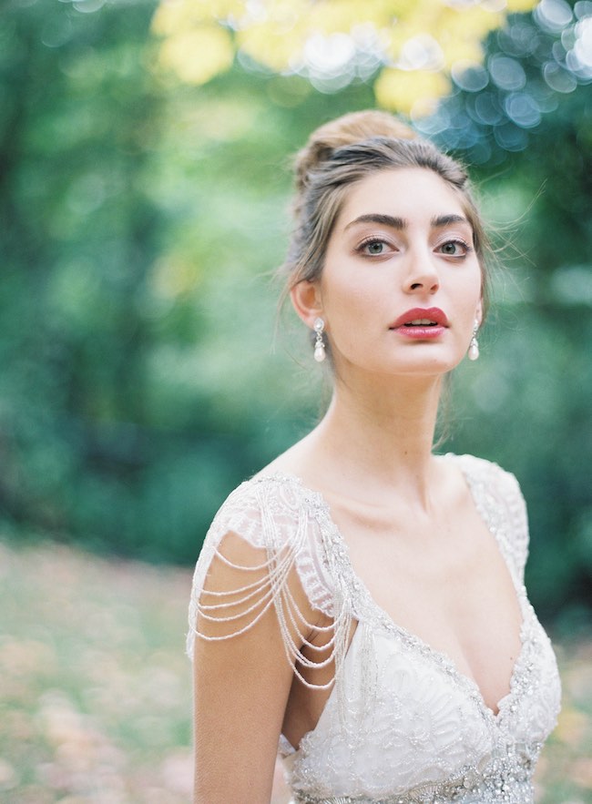 Chic Romantic Wedding Dress by Anna Campbell Gossamer Collection. Judy Pak Photography