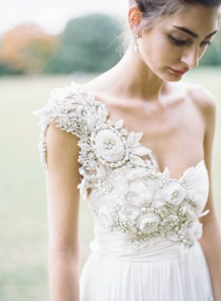 Chic Romantic Wedding Dress by Anna Campbell Gossamer Collection. Judy Pak Photography