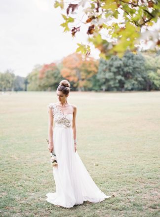 Chic Romantic Wedding Dress by Anna Campbell Gossamer Collection. Judy Pak Photography