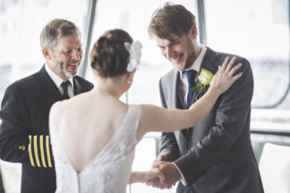 New York Harbor Yacht Cruise Wedding - Lauren Cowart Photography.