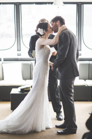 New York Harbor Yacht Cruise Wedding - Lauren Cowart Photography.