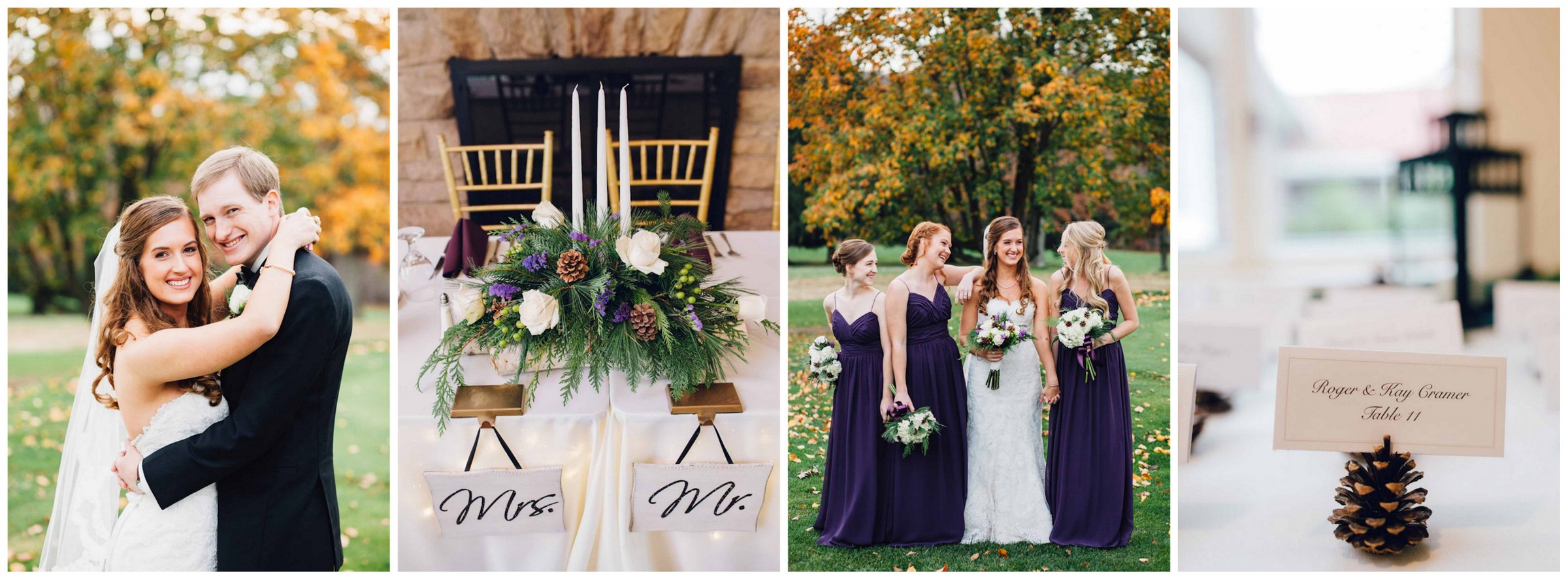 Wonderfully Woodsy Winter Wedding in Purple and Green - Ctg Photography