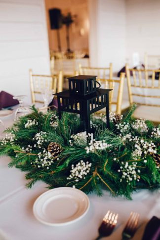 Wonderfully Woodsy Winter Wedding in Purple and Green - Ctg Photography